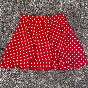 Medium  red and white dotted skirt